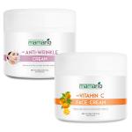 Mamario Anti-Wrinkle cream & Vitamin C Face Cream L Ascorbic Acid , Hyaluronic ,Lactic ,Vitamin E 100g pack of 02