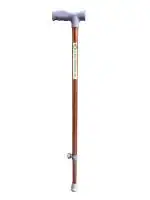 Kds Surgical One Leg Height Adjustable Crutch Handle Walking Stick For Unisex- Copper
