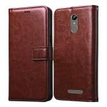 Casotec Premium Leather Kickstand Wallet Flip Case Cover with Magnetic Closure for Gionee S6s - Brown