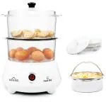 Matangi Two Layer Egg Boiler Momo Maker Food Steamer With Idli attachment and Steel Rice Bowl Electric Egg Cooker