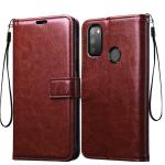 JOBINKA Samsung M30s/M21 Vintage Leather flip Case Cover| Inside TPU with Card Pockets Wallet Stand Magnetic Closure 360 Degree Complete Protection Vintage Flip Cover for Samsung M30s - Brown