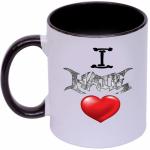 Shieldsmore Ceramic I Hate Love Printed 325ml Coffee/Cup for Gift | Black and White Ceramic Coffee Mug (325 ml)