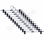 Rare-zone Stainless Steel Hangers | Plastic Adjustable Non Slip Clips |Space Saving Swivel Hook | Cloths Pants Skirt Children Shorts Hanger | Slack Jacket Dress Shirt Clothes Scarf Saree Coat (24)