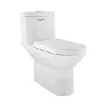 PARRYWARE FORCE Range One Piece Rim Floor Mounted Western Comodes (Ultra White) | 695x355x700mm, Exposed Flush Tank, Western Toilet/Water Closet For Bathroom | C021H1C