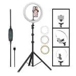 Photron 10 inch(25.4 cm) Professional USB Powered LED Ring Light with Mobile Holder | Led - 120 Pcs | Max Power - 9W