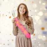 SPECIALYOU.IN Bride To Be Gold Pink Sash for Bride To Be Decoration Set | Bridal Shower Decorations Kit | Bride To Be Props | Bride To Be Sash | Bride to Be Accessories - 1 Item