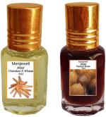 Menjewell Pack of Chandan-E-Khaas 6ml & Kasturi Musk 6ml Natural Itra/Attar/ Perfume Floral Attar