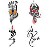 Temporary Tattoowala God Shiv Designs Temporary Tattoo Sticker Pack of 4 Temporary body Tattoo