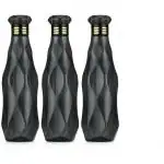 ARRO Black Cristal Clear Water Bottle 1000ml (Pack of 3)