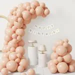 SPECIALYOU.IN Peach Balloon Theme Birthday DIY Decoration Kit for Girls and women with white Paper happy birthday for peach theme birthday decoration pack of 53 Items