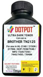 Dotpot TN2125 Toner Powder Bottle for USE in Brother HL-2140 / 2150N / 2170W / DCP-7030/7040 / MFC-7320/7340 / 7440/7450 / 7840N, Ricoh SP1200S / 1200SU / 1200SF / 1210 Printer Pack of 1