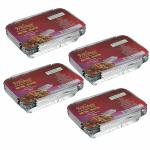 Freshee 10 pcs Extra Strong Aluminium Silver Foil Container 750ml pack of 4 Food Storage Disposable Containers with Lid For Kitchen