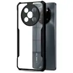 Fashionury Ultra-Hybrid Crystal Clear Back Cover Case for Lava Agni 2 5G | Total Camera Protection | Shockproof Design | Transparent Back (PC & TPU) Lava Agni 2 5G (Black Bumper)