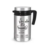 Dhara Stainless Steel Tea Star Double Wall Insulated Carafe 800ml | Keeps Hot and Cold Beverages for Long Hours | Easy to Carry and Pour | Hot Water Dispenser | Steel Insulated Flask for Tea & Coffee