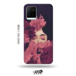 Tweakymod Printed Shy Girl Back Cover For Vivo Y21, Vivo Y33S