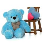 Glance 3 Feet Huggable Blue Teddy Bear with Neck Bow Soft Toy, Huggable Teddy Bear for Girlfriend/Birthday Gift/Boy/Girl/Kids Valentine Gift (91 cm) (3 Feet, Blue)