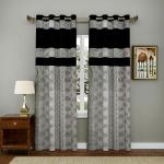 Kuber Industries Forest Printed 7 Feet Door Curtain For Living RoomWith 8 Eyelet,Pack of 2 (Black & Grey)