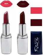 OUR BEAUTY Multicolor Creamy Matte Moisturising Lipstick Ks109 (Set Of 2)