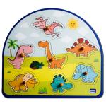 Mini Leaves Multicolor Wood Stomping Dinos Wooden Pegged Puzzle 18 months (Pack of 1)