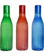 LEYONX Tengo Water Bottle for Fridge for Home Office Gym School Boy Unbreakable 1000 ml Bottle (Pack of 3, Multicolor, Plastic)