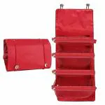 GalAura Hanging Roll Up Makeup Cosmetic Travel Organizer Storage Bag for Women Multipurpose Toiletry Kit 4 Removable Storage Bags for Makeup, First Aids, Medicine, Personal Care Black Color