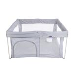 Kids Station 127 x 127 cm Playard Playpen for Kids, Smart Folding & Portable Baby Activity with Safety Lock & Suction Cup, Play Gate Fence for Toddlers and Kids (Grey, Foldable)