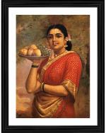 DECOR ADVENTURES Maharashtrian Woman by Raja Ravi Varma Wall Painting - 14x18 inch