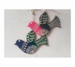 Aarya Ovation Multicolor Wooden Handicraft Decorative Bird Wall Hanging 12 cm (Pack of 2)