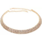 ASL WORLD SILVER SHINE Gold Plated Triple Line Gold Color Diamond Studded Necklace For Girls And Women jewellery