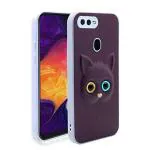 UNILORD Oppo A12 Purple Thermoplastic Polyurethane Cute Animal Cat Eyes Case Back Cover