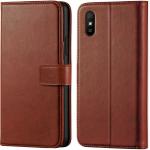 Tingtong Flip Cover Back Case for Redmi 9A | Leather Finish | Inbuilt Stand & Pockets | Wallet Style Flip Back Case Cover for Redmi 9A (Brown)