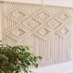Giyana Decorative Macrame Curtain for Windows, Macrame Curtains for Doorways, Macrame Door Curtains, Boho Curtains for Bedroom/Living Room, Long Macrame Wall Hanging