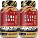 MuscleXP Daily Vital Multivitamin With 25 Vitamins & Minerals, 5 Super Antioxidants & Ginseng, 60 Tablets Pack of 2