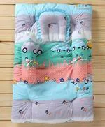 Cuteably Multicolor Newborn Baby Bedding Mattress Gadda Set With 2 Side Bolster 1 Pillows