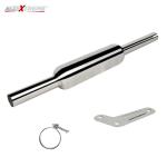 AllExtreme EX131 UC Small Empty Thin Stainless Steel Exhaust Silencer Compatible for BS3 and BS4 Model Royal Enfield Bullet 350cc and 500cc (Chrome)