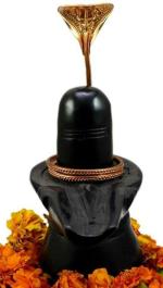 Navyaksh- Amazing India 4.5 inch Black Marble Shiva Lingam Shivling Decorative Showpiece - 11.43 cm (Marble, Black)