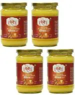 YOGRATNAYOGI A2 Gir Desi Cow Ghee Contains Beta-Casein Protein Bilona Method Fresh (250mlx4) Ghee 1 L Mason Jar (Pack of 4)