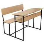 MG CABINETS Best Wooden Dual Desk Bench with 2 Seater for School & College | School & Home Tution Bench Dual Desk Bench for Two Students | Strong and Standard Structure with Wooden Top