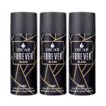 Oscar Forever Black Deodorant Spray Perfume | Long Lasting Fragrance | For Men 150ml (Pack of 3)