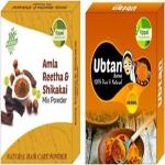 Uppal Natural Amla, Reetha, Shikakai Mix Powder With Ubtan Batna Powder|(2*150gm) combo (300 g)