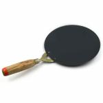 RS Home KITCHENWARE Traditional Iron Tawa for Roti Chapati with Wooden Handle Loha Lokhand Amboli Tawa
