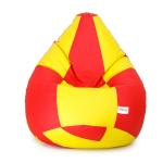 Sattva Classic Red and Yellow Check XXL Filled Bean Bag 24 inch x 24 inch x 42 inch
