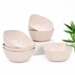 Eha Earth-Friendly Small Soup Bowls Set of 6 | Ice Cream Bowl | Dessert Bowls | 300 ml | Made with Bamboo Fibers & Rice Husk | Microwave Safe Bowl | Serving Bowl Set | Sand Castle