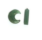 Astroghar Green Natural Aventurine Half Moon Shaped Crystal And Pencil For Reiki And Chakra Healing (30 mm)