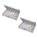 Inditradition 36 Grid Cells Multipurpose Storage Box, with Removable Dividers, Transparent (Pack of 2)