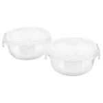 Cutting EDGE Borosilicate Glass Food Container with Air Vent Lid for Kitchen, Food Storage, Office (Set of 2, 400ML)