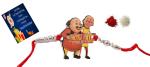 Kavim Kids RAKHI 23255 Plastic (PVC) Rakhi Set (Motu Patlu Kids rakhi with Greeting card and Roli Chawl Pack)