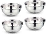 NEELAM Stainless Steel 7 22G Diamond Prem Vati Set of 4 Pcs 400 ml Each Stainless Steel Vegetable Bowl (Silver, Pack of 4)