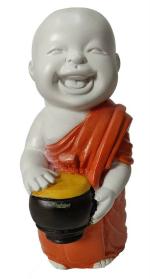 Wonderland Orange Resin Monk Statue - Big