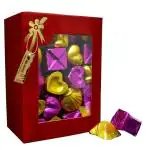 MOSHIKS Mehroon Square Box with White Chocolates; 100 Grams